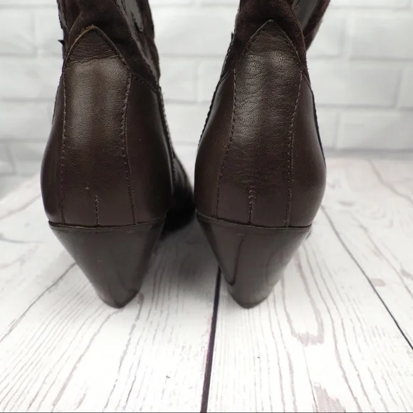 Bass Palomino 7 brown leather suede cowgirl boots - Picture 7 of 16